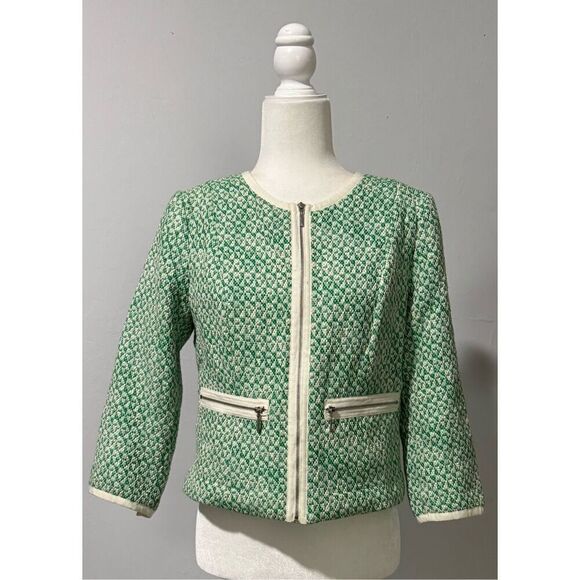 Cabi Vintage retro style green and white blazer 6 - Picture 2 of 10